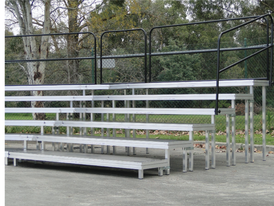 Pilot choir risers — straight, multi-tier with handrails